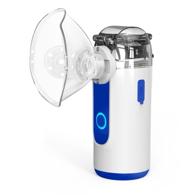 hand-held nebulizer for respiratory system, portable nebulizer with self-clean mode, rechargeable nebulizer for home office travel black