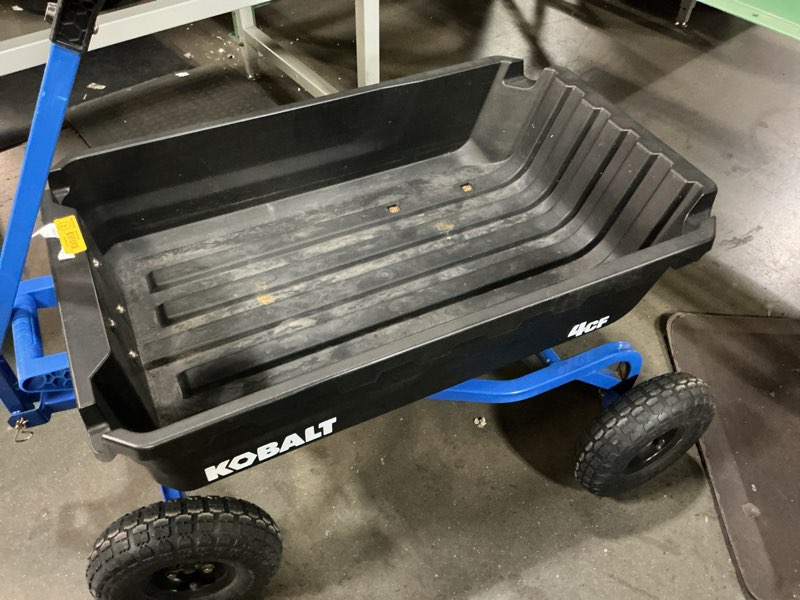 Condition photo showing As Is for kobalt 4.0-cu ft poly yard cart