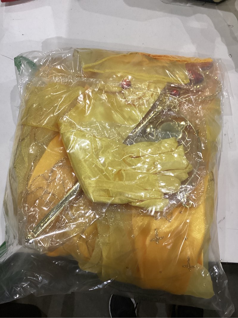 Condition photo showing As Is for Princess Costume for Girls Kids Belle Dress Halloween Cosplay Party Outfit Toddler Princess Dress Up 3-4 Years