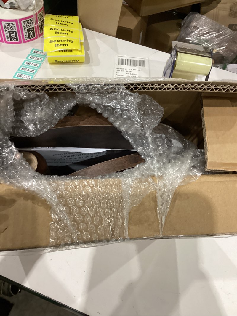 Condition photo showing Good Condition for Round Side Table, Small Drink Table for Small Spaces, Modern Accent Nightstand with Solid Wood Leg for Living Room, Bedroom, Corners, and Office (Rustic Brown)