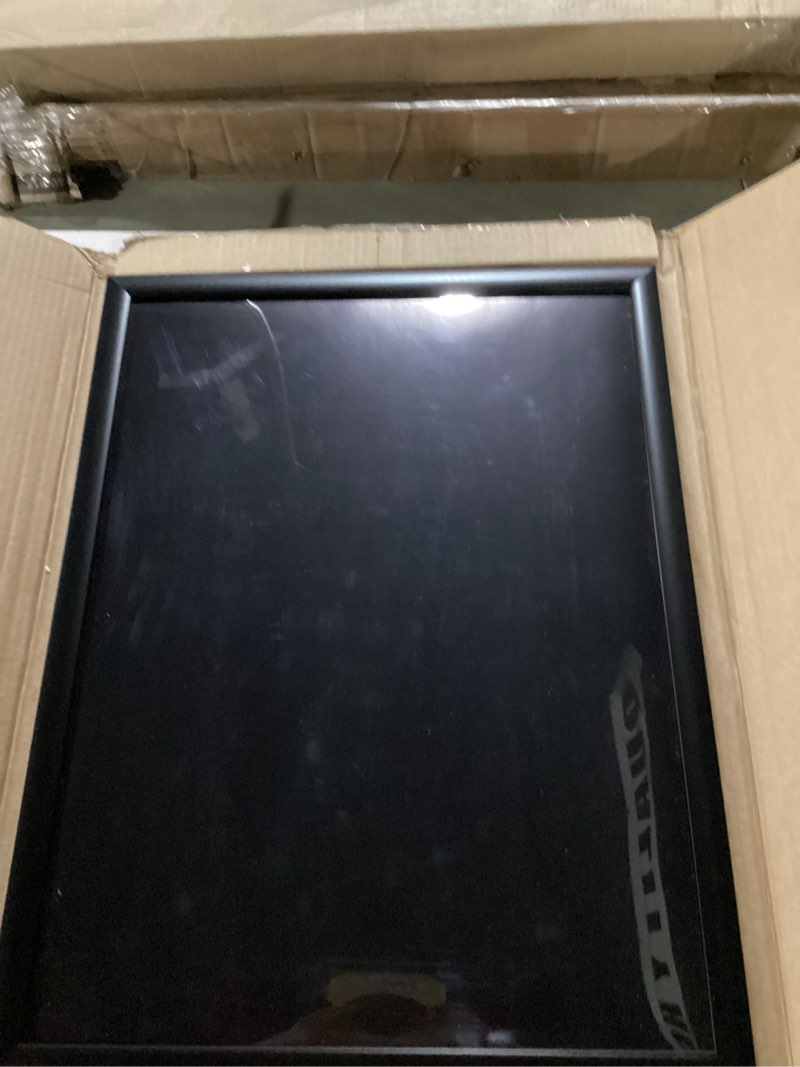 Condition photo showing As Is for haus and hues 16x20 black picture frame - black poster frame 16x20 frames black, 16x20 poster frame black large black frame, picture frame metallic 16x20 black frame (black aluminum frame)