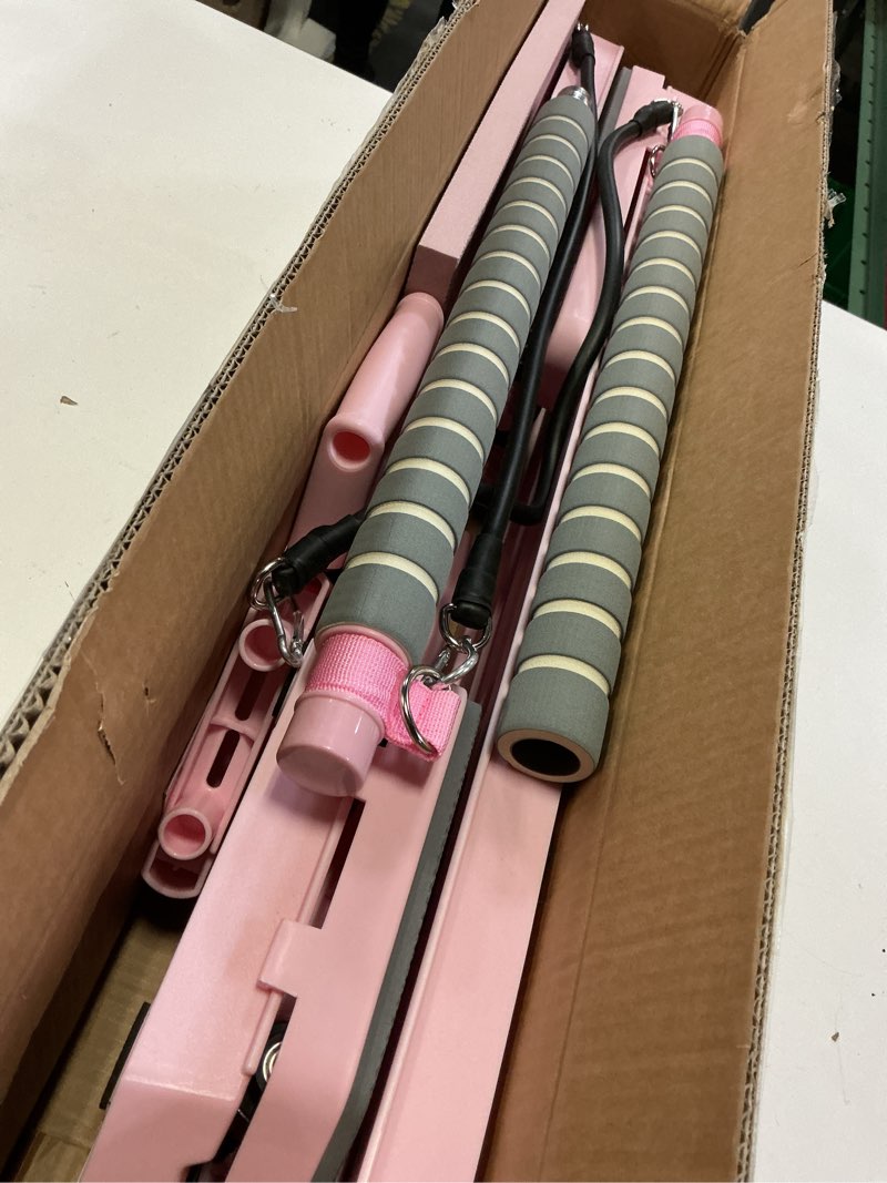Condition photo showing Good Condition for pilates reformer board, 12-in-1 portable pilates board for home workout, core & abs toning, full body sculpting equipment, pink / white