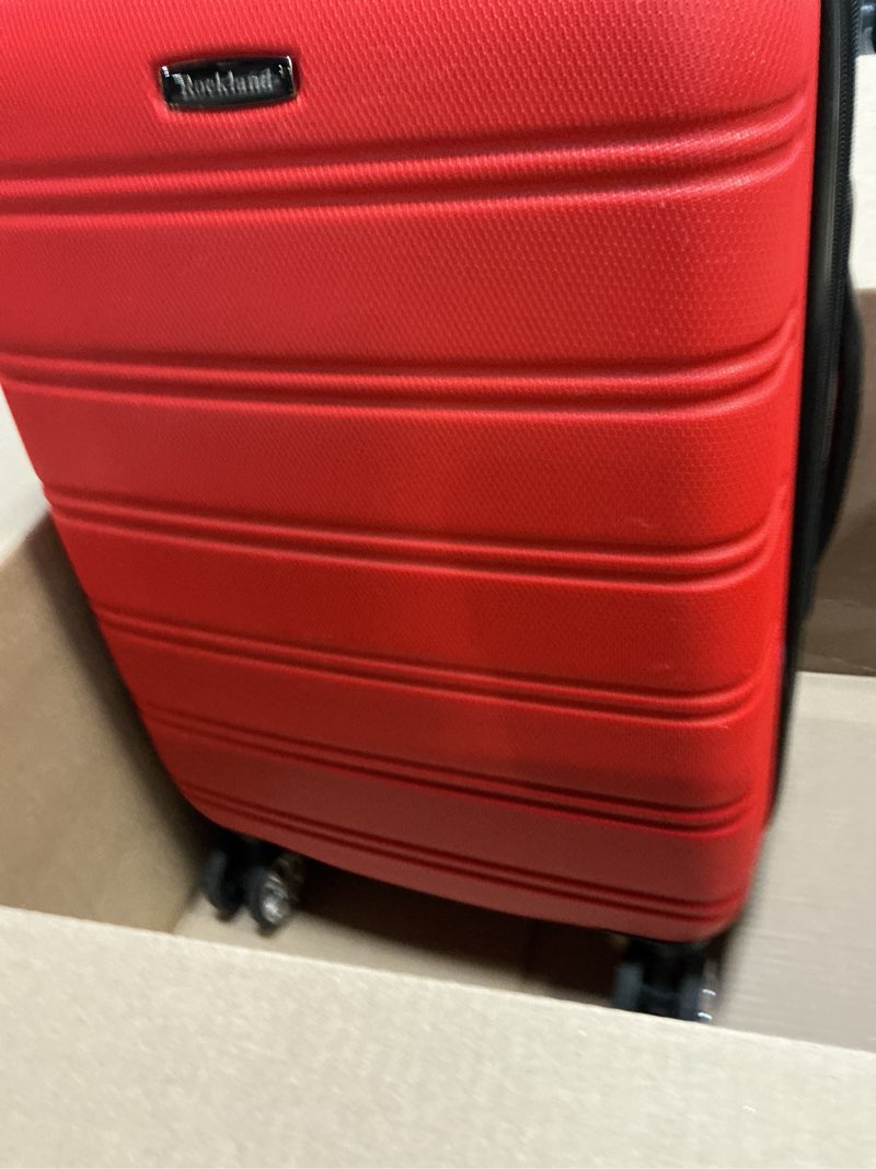 Condition photo showing Good Condition for melbourne 20 in. expandable carry on hardside spinner luggage, red