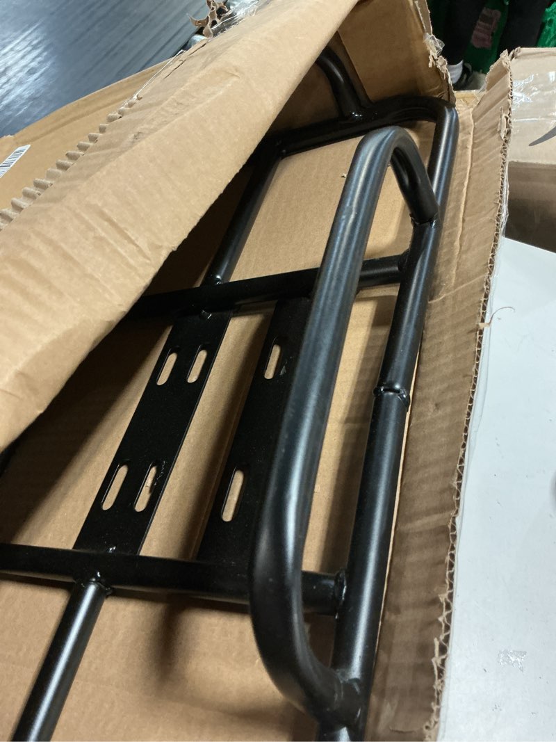 Condition photo showing Good Condition for kimiss motorcycle food delivery box rack, universal rear grille carrier for electric bicycle, heavy duty 80kg seamless steel tube, extension bracket base