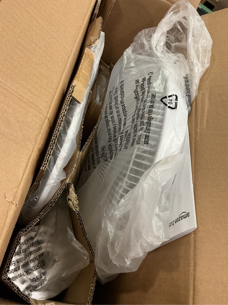 Condition photo showing Good Condition for Amazon Basics 16" DC Motor Standing Floor Fan, 12 Speed with Remote, 3 Breeze Modes, Dual-Layered Blades (10 Blades), Timer, Energy Efficiency and Quiet DC Motor (28W), White 12-Speed, DC Motor