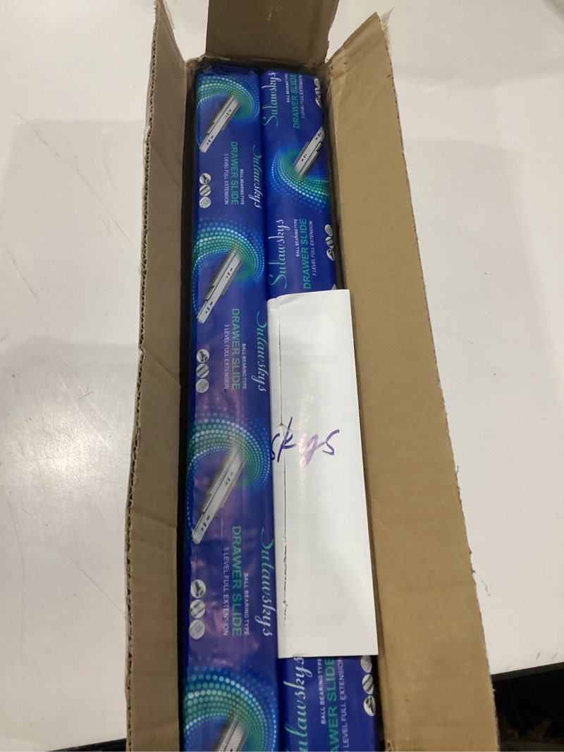 Condition photo showing Good Condition for 18 inch drawer slides 4 pairs (8pcs) full extension ball bearing drawer rails side mount 3 fold metal dresser runners for file cabinet trash can kitchen wardrobe glides 18" silver 100 lb capacity 18inch-450mm
