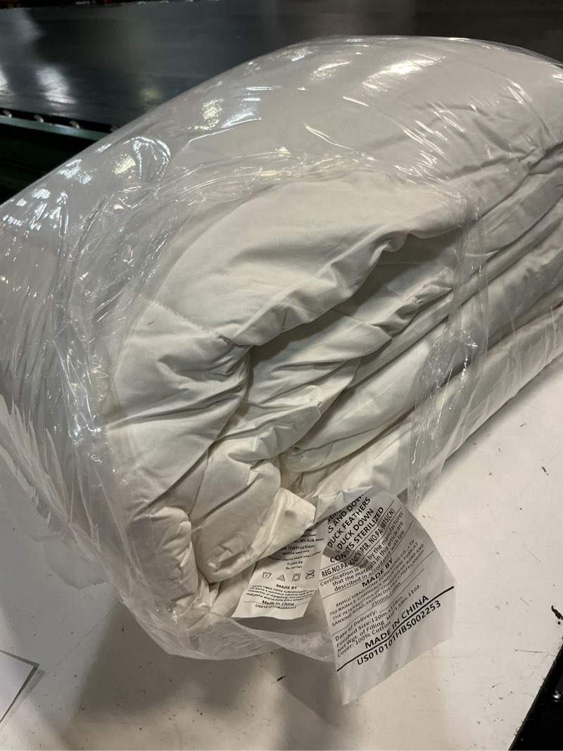 Condition photo showing Good Condition for hombys oversized king duvet cover 120 x120 inch, ultra soft microfiber white duvet cover for all season with ziper closure, 8 coner tabs (white, oversized king) white 120"x120"