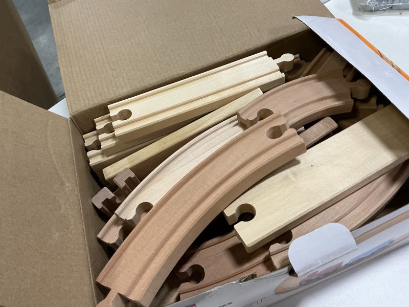 Condition photo showing Good Condition for Wooden Train Tracks Set - 52 pcs+Bonus Railroad Map –Compatible W All Major Wooden Railway Toy Brands Including: Thomas The Train Track Set, Brio Train, Melissa and Doug Train Set for Kids 3+