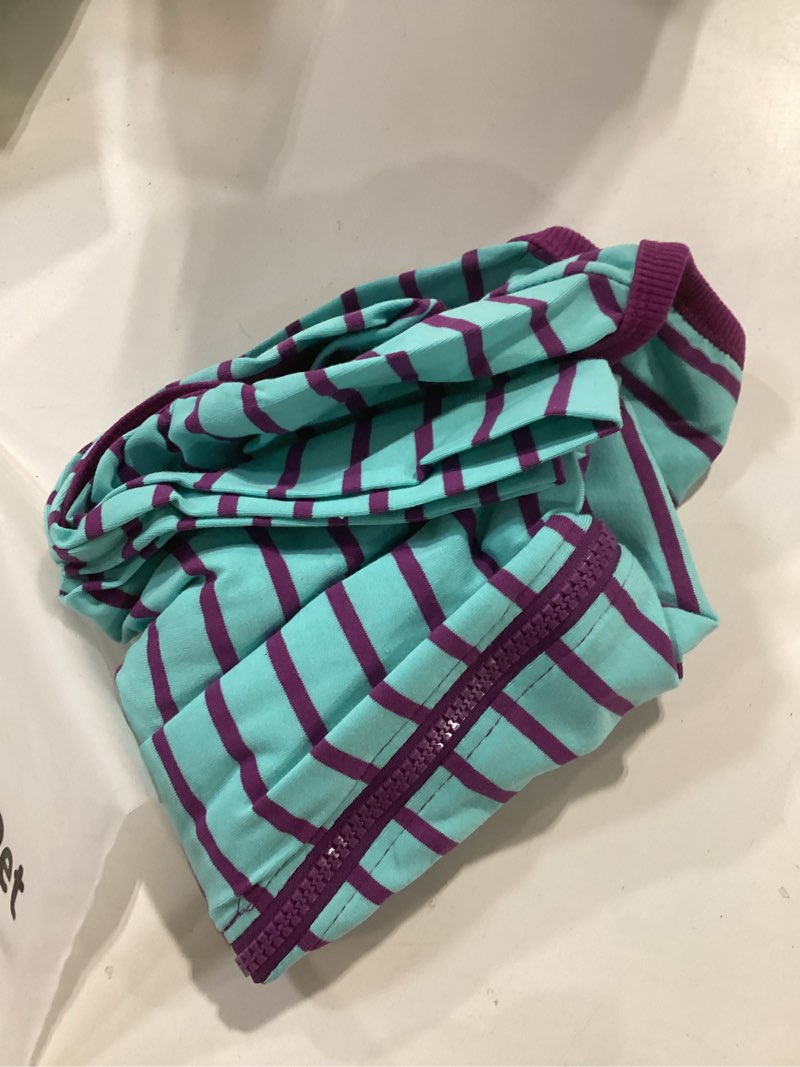 Condition photo showing Good Condition for dog’s recovery suit post surgery shirt for female male dog, e-collar alternative wound protective clothes (purple stripe-3xl) 3xl purple stripe