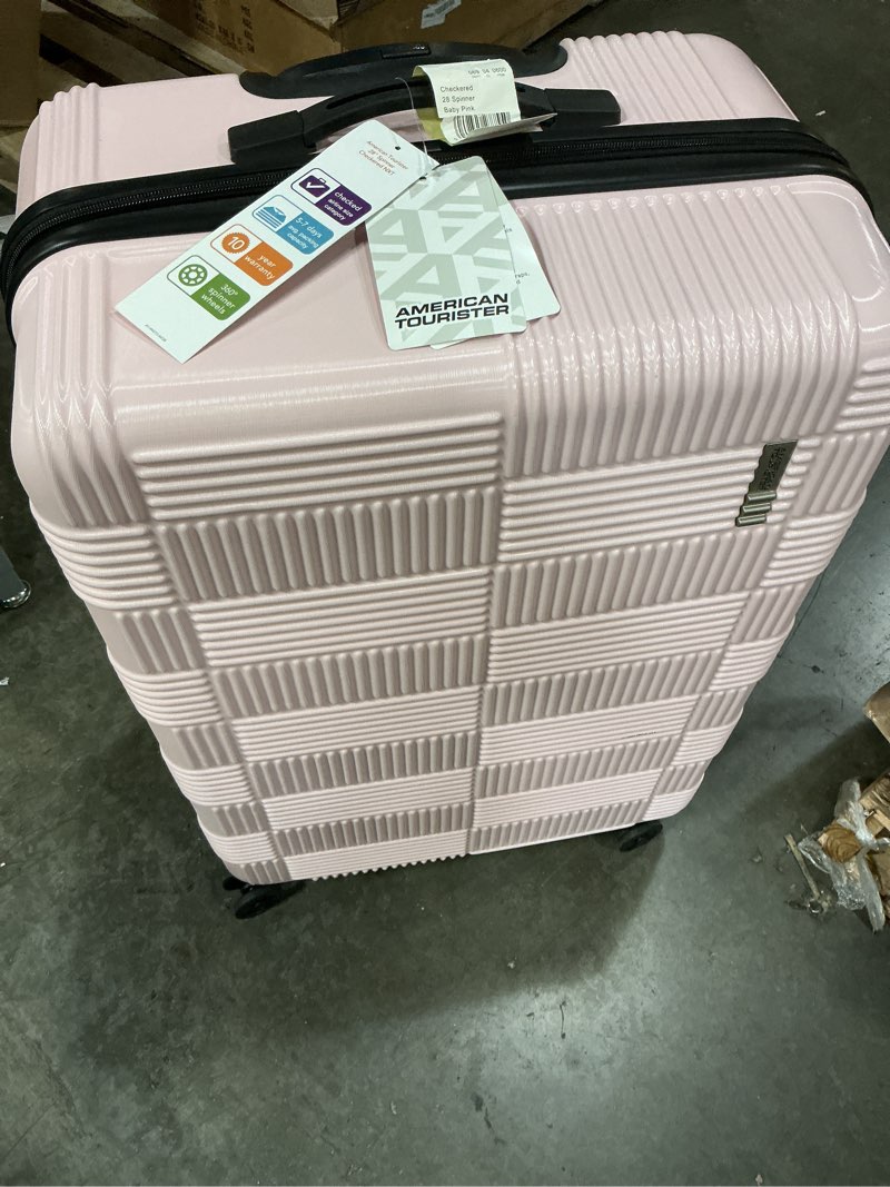 Condition photo showing Good Condition for american tourister nxt hardside large checked spinner suitcase - pink