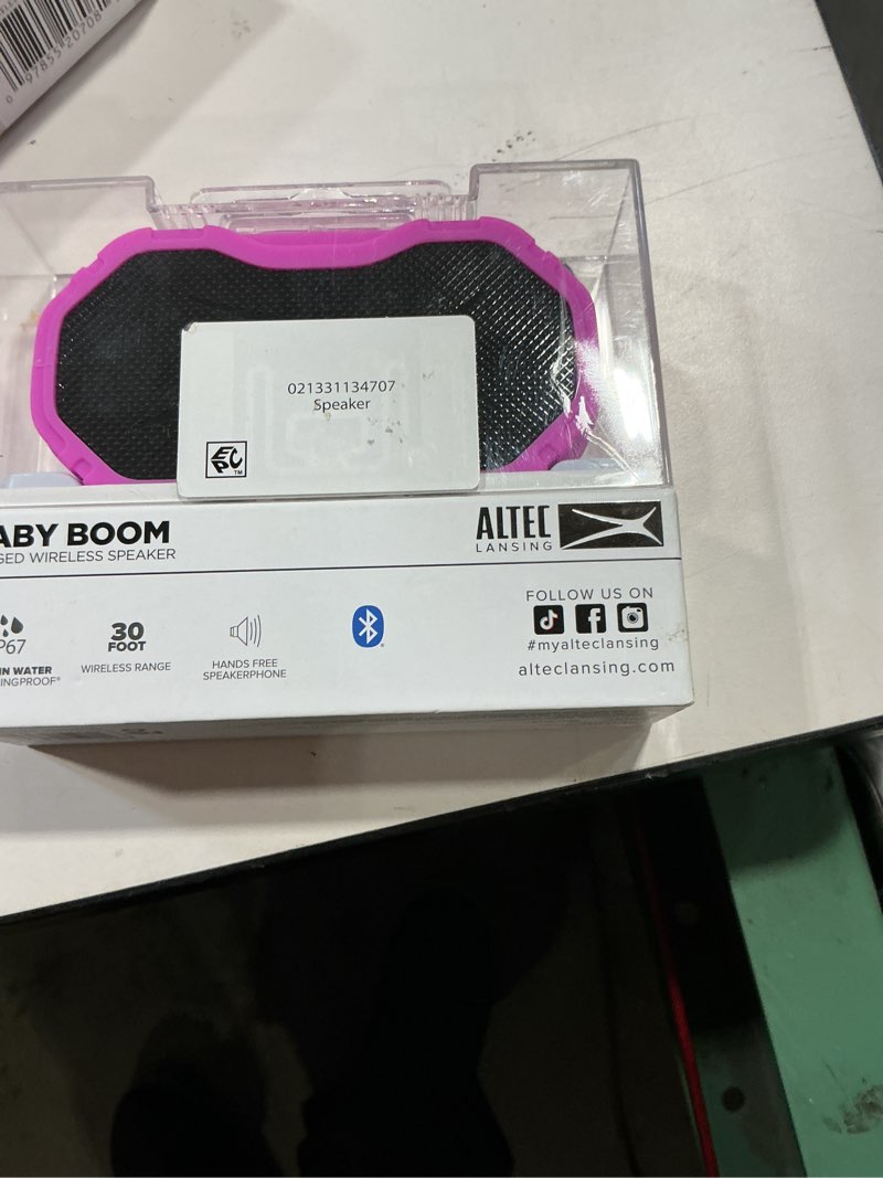 Condition photo showing Good Condition for altec lansing baby boomwireless portable bluetooth speaker, pink black