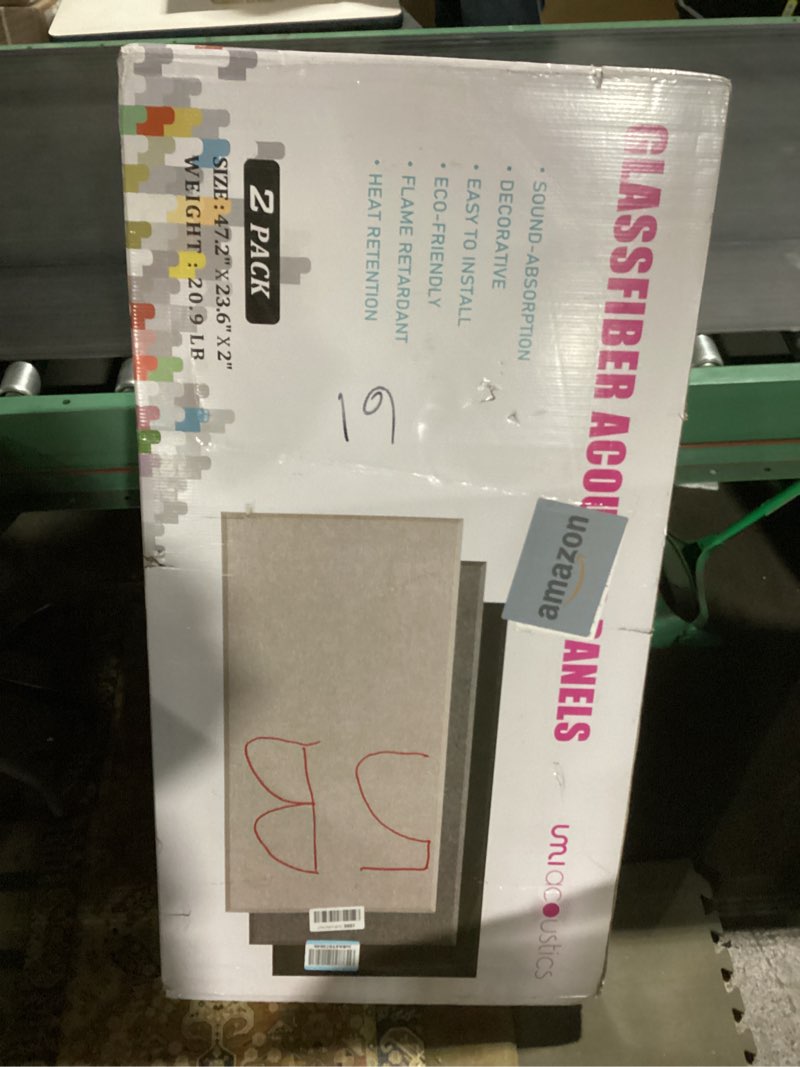 Condition photo showing Good Condition for UMIACOUSTICS 2 PCS Acoustic Panel, 47.2" x 23.6" x 2" Fiberglass Sound Proof Wall Panels, Sound Absorbing Panels for Studios, Office, Home Theater. Off White 47.2" x 23.6"-2pcs Off White