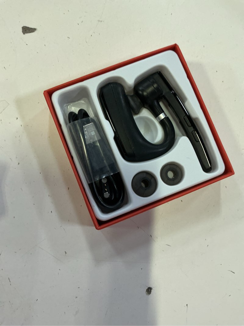 Condition photo showing New/Like New for bluetooth headset v5.0, wireless bluetooth earpiece 24hrs hd calling,cvc8.0 dual mic noise cancelling, hands-free bluetooth earphone for driving/business/office s6-black