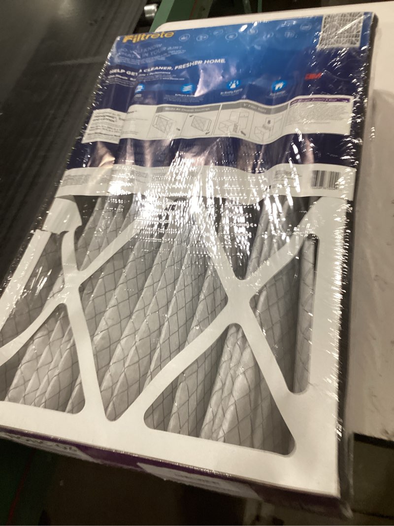 Condition photo showing Good Condition for Filtrete 16x25x5 AC Furnace Air Filter, MPR 1550, MERV 12, Fits Honeywell & Trion AirBear, CERTIFIED Asthma & Allergy Friendly, Electrostatic Air Filter, 1-Pack (actual size 15.75 x 24.13 x 4.88) 4.9" x 24.1" x 15.6"