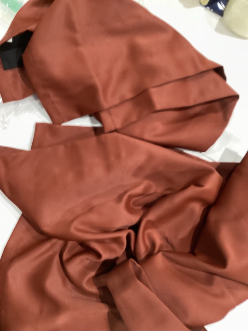 Condition photo showing Good Condition for h.versailtex 100% blackout curtain valances for windows 2 panels thermal insulated rod pocket small short valance for kitchen cafe bathroom living room bedroom laundry,rust,52" w x 18" l rust 2