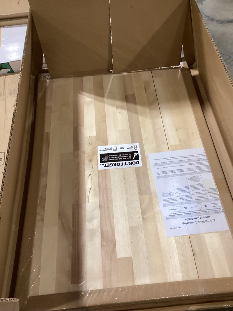 Condition photo showing New/Like New for 1FT Butcher Block Countertop Birch Solid Wood - 12" x 7.5" Table Top Butcher Block Cutting Board for Kitchen Island Cart Living Dining Office Desk Washer Dryer Countertop Replacement Unfinished 0.5"Th 12" x 7.5" x 0.5"