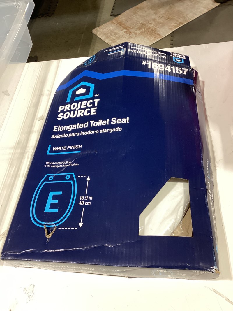 Condition photo showing Good Condition for project source wood white elongated toilet seat