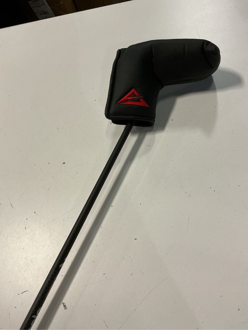 Condition photo showing Good Condition for coolo low torque golf putter, provide greater stability and less face twisting, blade/mallet/heavy/center shafted/counter balanced putter, oversized grip, right & left 33" blade, lh