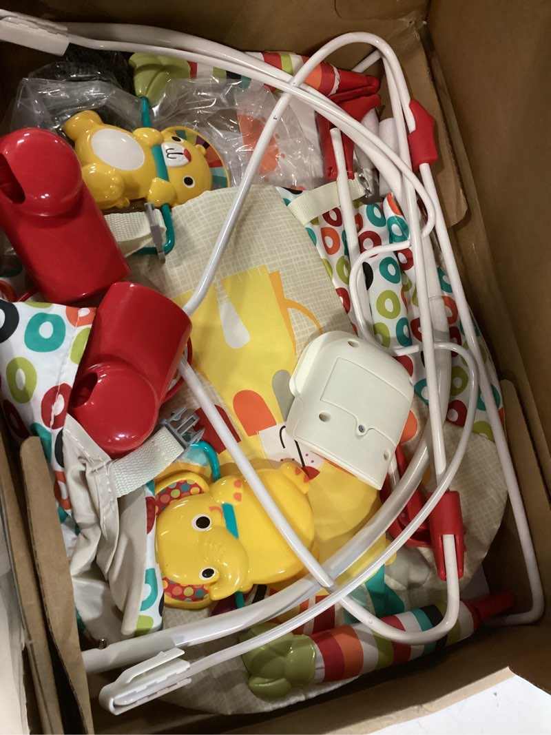 Condition photo showing Good Condition for bright starts portable baby bouncer soothing vibrations infant seat with removable-toy-bar, 0-6 months 6-20 lbs (playful pinwheels)