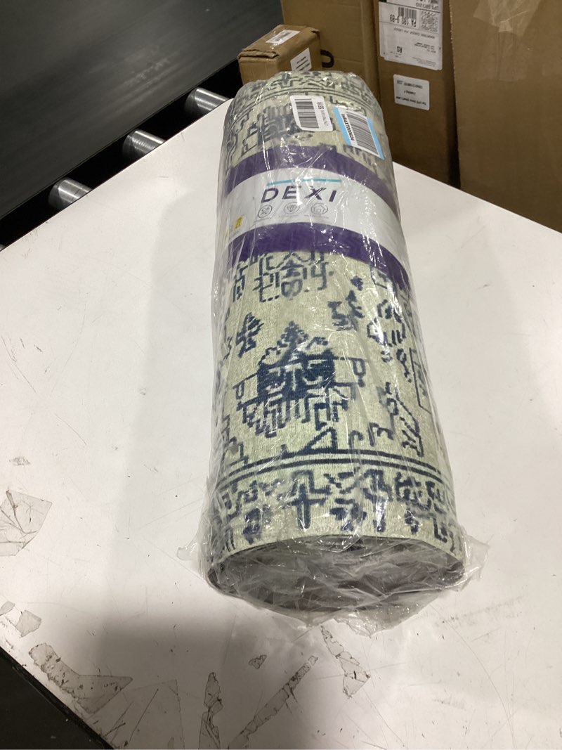 Condition photo showing New/Like New for dexi kitchen mats for floor cushioned, 23x59 extra large wide runner rug non slip, waterproof soft comfort standing padded anti fatigue decorative, blue white 59"l x 23"w x 0.4"th blue/white