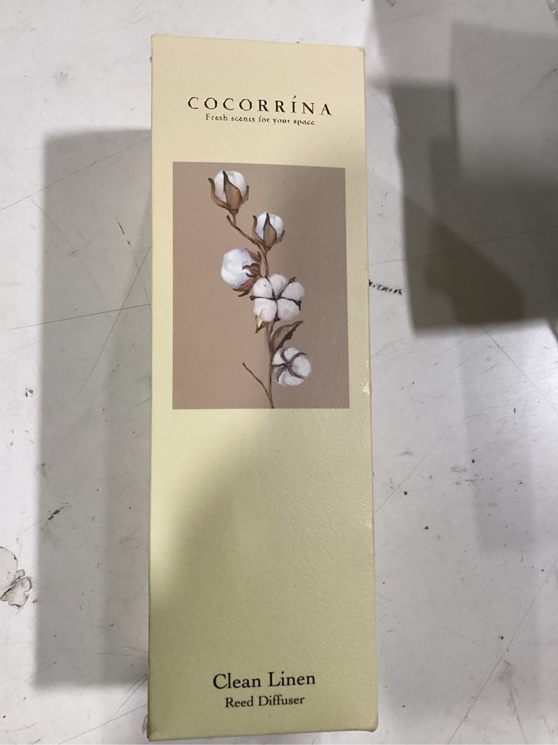 Cocorrína Reed Diffuser Set, Clean Linen 6.7 fl oz Scented Diffuser with Sticks Home Fragrance Reed 