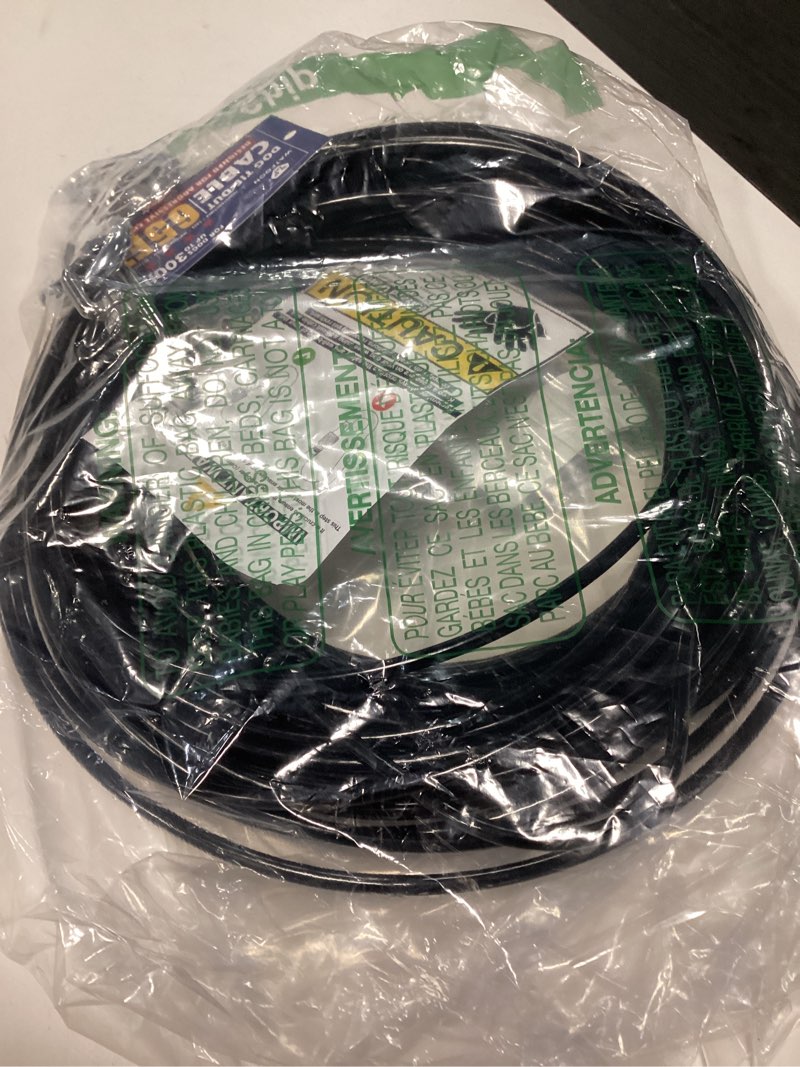 Condition photo showing Good Condition for tie out cable for dogs up to 300lbs,100ft extra strong 1000lbs break strength tie-out tether trolley training lead,dog run cable for yard garden park camping outside (black, 300lbs 65ft) 65 ft black