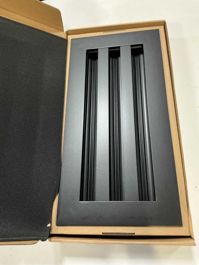 Condition photo showing Good Condition for fa-star clean modern ac vent cover 14 x 6 (duct opening cutout) - decorative black air vent - standard linear slot diffuser - register grille for ceiling, walls & floors - all aluminium 14x6 (black)