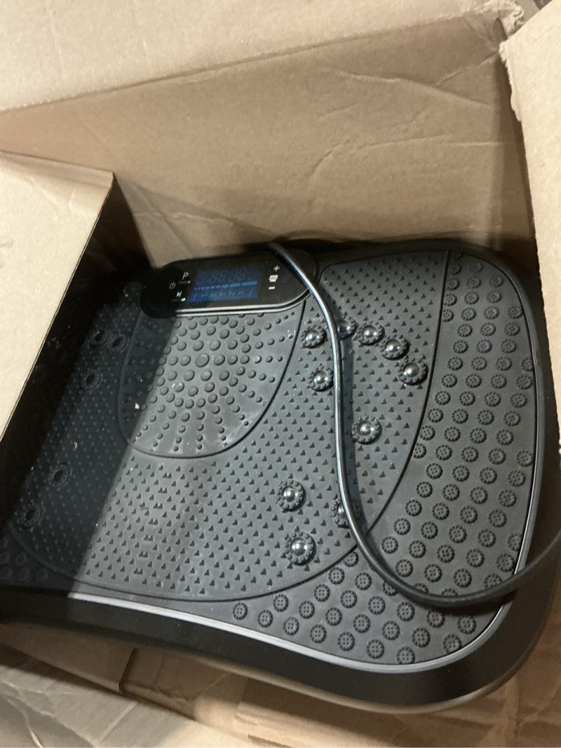 Condition photo showing As Is for axv vibration plate fitness platform exercise machine vibrating shaking full body shaker workout vibrate stand shake board sport gym for weight loss fat burner for women men slim-black