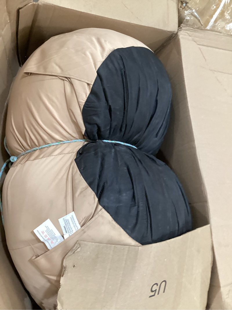 Condition photo showing Good Condition for deep seating bean bag chair for adults, memory foam with back support panel & waterproof fabric, retains shape for yacht, dock, patio & indoor use, khaki