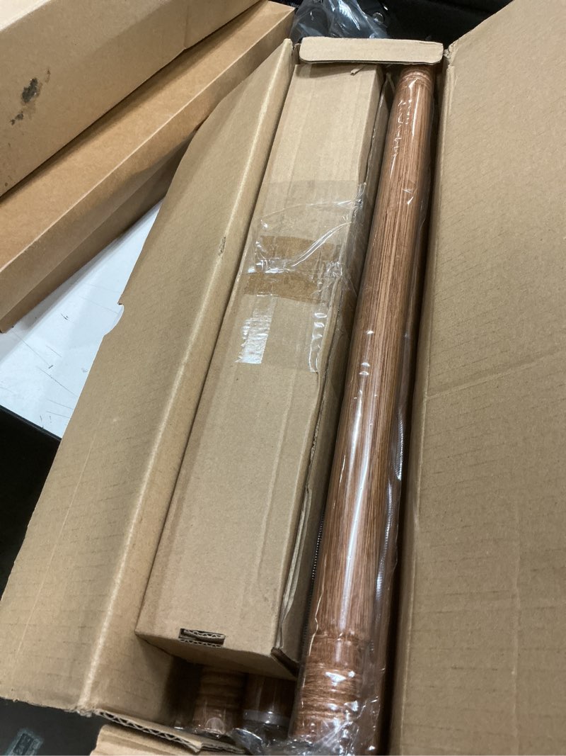 Condition photo showing Good Condition for HTZON 2 Pack Wood Curtain Rods 18 to 60 Inch,1 Inch Boho Adjustable Curtain Rod,Imitation Wood Grain Leaf Window Curtains Rods,Farmhouse Rustic Heavy Duty Drapery Poles,Brown Drapery Rod Set 18-60" 18-60"(2 PACK) Wood Grain