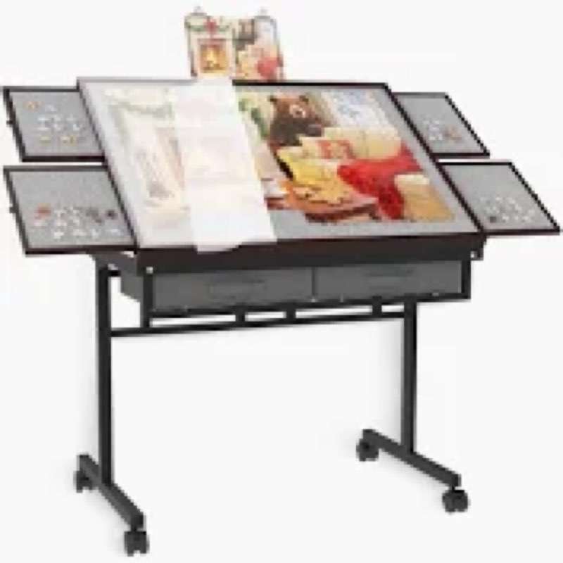 RAGOZONERY Puzzle Table &Extra Storage Space,1500pcs Adjustable Five Up Angles Puzzle Table with Dra