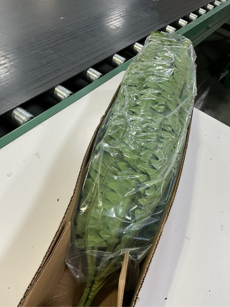 Condition photo showing Good Condition for single silky artificial boston fern bush, 49inch large artificial ferns for outdoors, large faux ferns artificial plants,suitable for decorating office, living room faux greenery,95branches