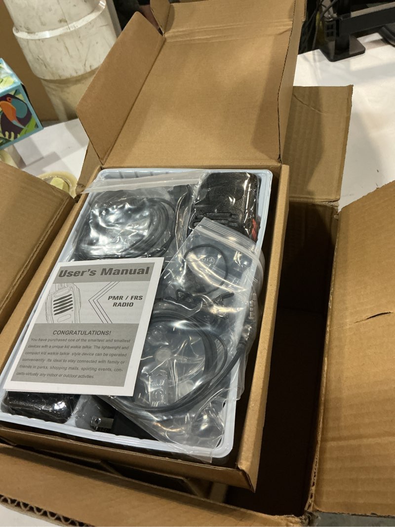 Condition photo showing New/Like New for tidradio td-v2 walkie talkies long range rechargeable two way radios with secret service earpiece, 16ch portable durable, frequency copy, flashlight vox walky talky for business family - black, 8 pack 8 pack with earpiece