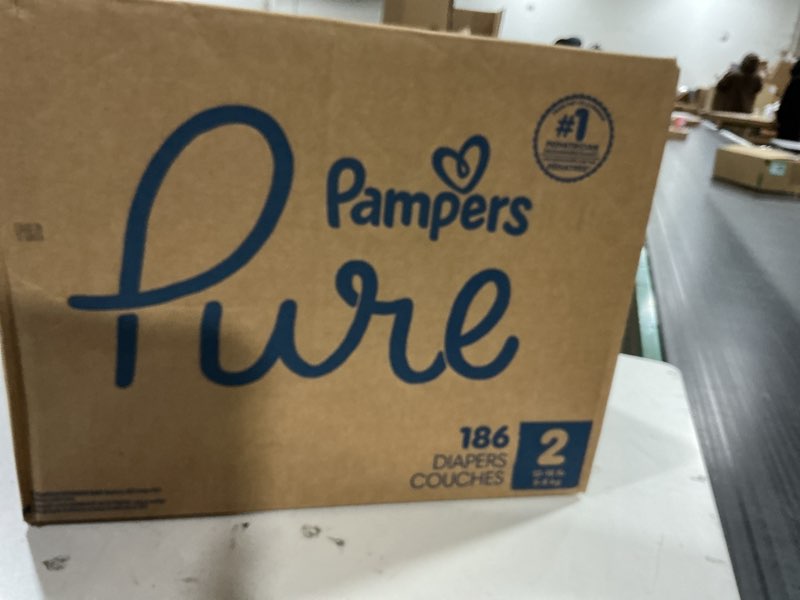 Condition photo showing New/Like New for Pampers Pure Protection Baby Diapers, Size 2 (12-18 lbs), 186 Count, Up to 100% Leakproof, Premium Plant-Based Skin Protection, Hypoallergenic Soft Diapers Size 2 186