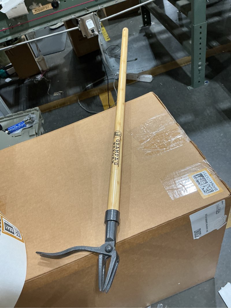 Condition photo showing Good Condition for grampa s weeder - the original stand up weed puller tool with long handle - made with 4-claw steel head design - easily remove weeds without bending  pulling  or kneeling