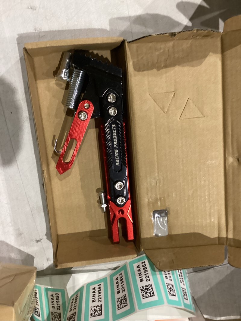 Condition photo showing Good Condition for Universal Motorcycle Kickstand Adjustable Foot Side Support Parking Kickstand for Electric Motorbike Parking Foot Side Support Stand (Red)