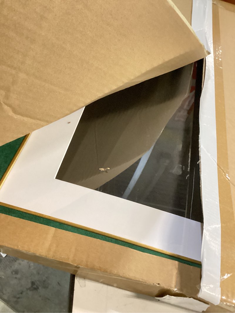 Condition photo showing As Is for Suede 20x24 Frame - Single Frame, Christmas Elegant Green 20 x 24 Poster Frame with Mat for 16x20, 20x24 Picture Frames for Artwork, Puzzles, Photos and Movie Posters Green 20" x 24" / 16" x 20" mat