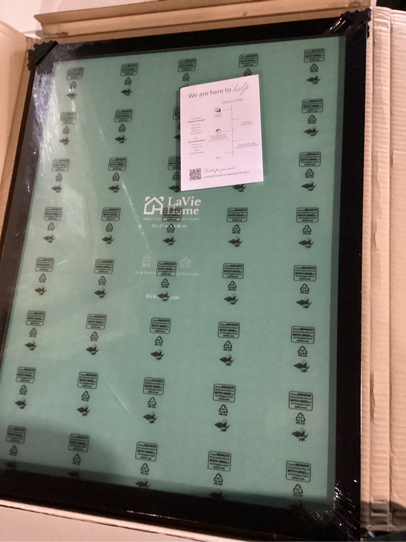 Condition photo showing New/Like New for lavie home 20x27 picture frame black, puzzles frame for wall decoration, classic black minimalist style suitable for decorating houses, offices, hotels, puzzles posters photos or artwork?1 pack? 20x27 black