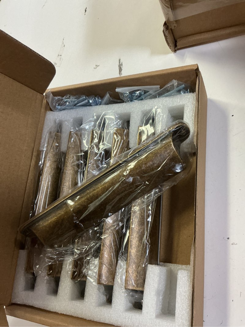 Condition photo showing Good Condition for Goo-Ki 6 Pack Antique Brass Cup Pulls for Cabinets and Drawers, 5.04" c-c Vintage Brass Bin Cup Draw