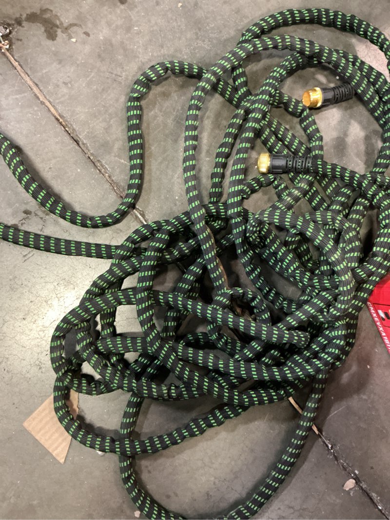 Condition photo showing As Is for flex-able hose flex-able xtreme hose 50ft - kink free, expandable, heavy duty, green garden hose
