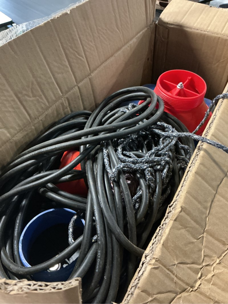 Condition photo showing As Is for 15000 gph pond fountain aerator - fully automatic 110v, 750w (1hp) floating pumps and pond aerator for large and small outdoor ponds and lakes - pountain aerator with 100ft power cord (silver) sliver