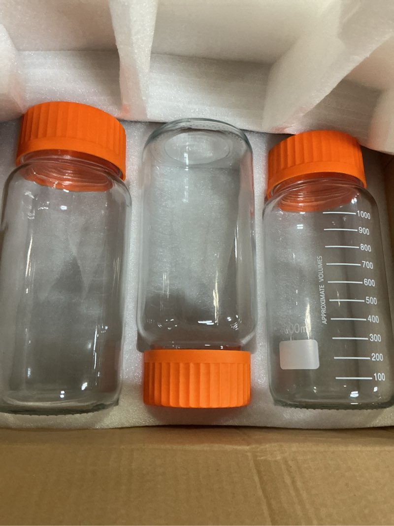 Condition photo showing Good Condition for pastein 3 pack 1000 ml wide mouth graduated round reagent media/storage lab glass bottle with gl80 o