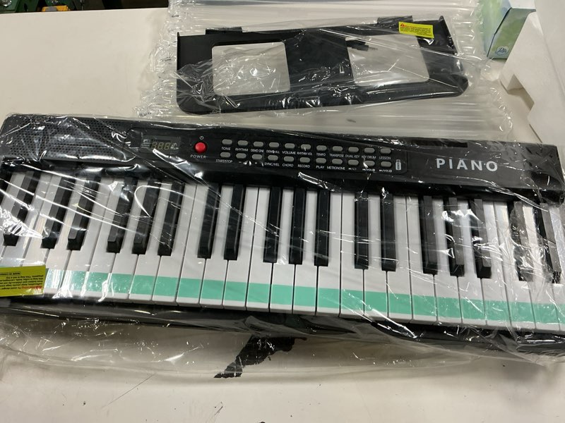 Condition photo showing As Is for 88 key semi-weighted keyboard piano for beginners w/stand bench, midi, bluetooth, 1000 tones/rhythms, 150 demos, sustain pedal, metronome, sync, chord, dual key, key drum, teaching mode