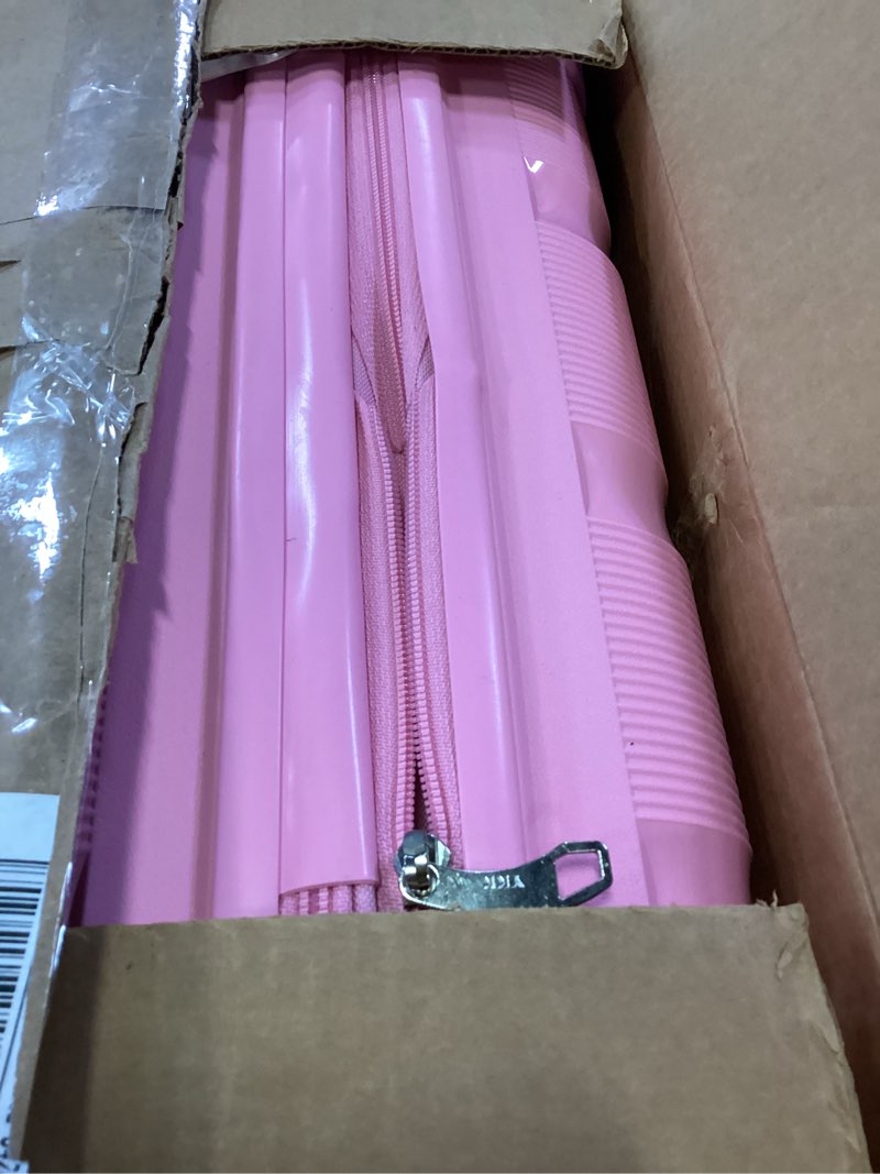 Condition photo showing Good Condition for kono carry on luggage 20 inch expandable 22x14x9 airline approved hard shell travel trolley 4 spinner wheels lightweight polypropylene suitcase with tsa lock, pink carry-on 20-inch expandable pink