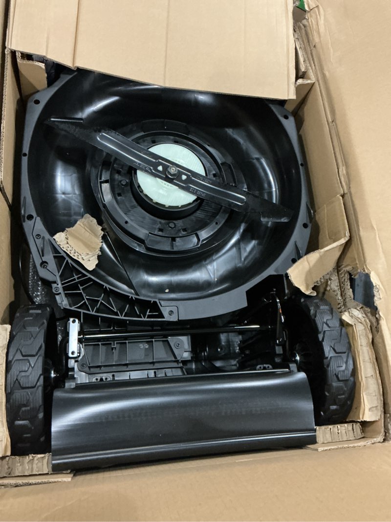 Condition photo showing As Is for WORX Nitro 40V 21" Cordless Lawn Mower w/Aerodeck & Intellicut, Brushless Electric Mower Up to 1/2 Acre, Push Lawn Mower w/ 7-Position Height Adjustment WG752 – Batteries & Charger Included 21" 40V Mower w/(2) 5.0Ah Batteries