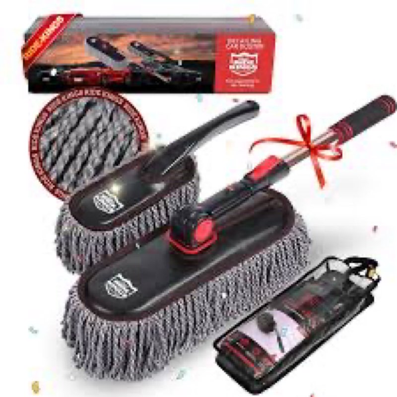 RIDE KINGS Microfiber Duster, Car Duster Kit,Interior & Exterior Cleaning Tools,Dashboard Detailing 