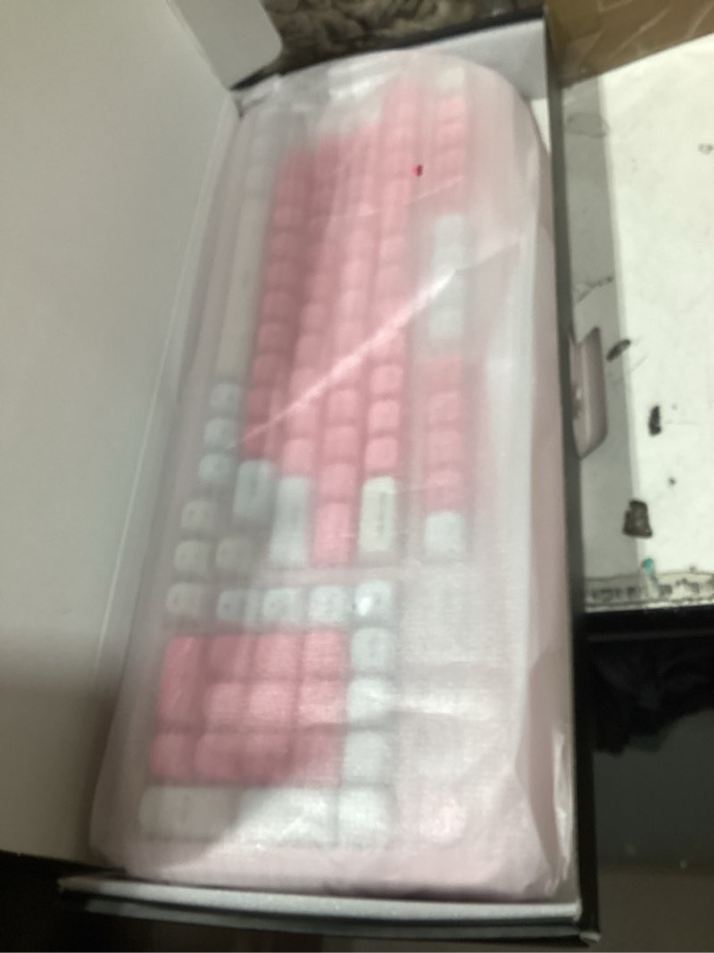 Condition photo showing New/Like New for aula 99 key keyboard, wireless gaming keyboard bluetooth computer keyboards creamy cute with number pad rgb backlit tri-mode bt/2.4ghz/usb-c - pink