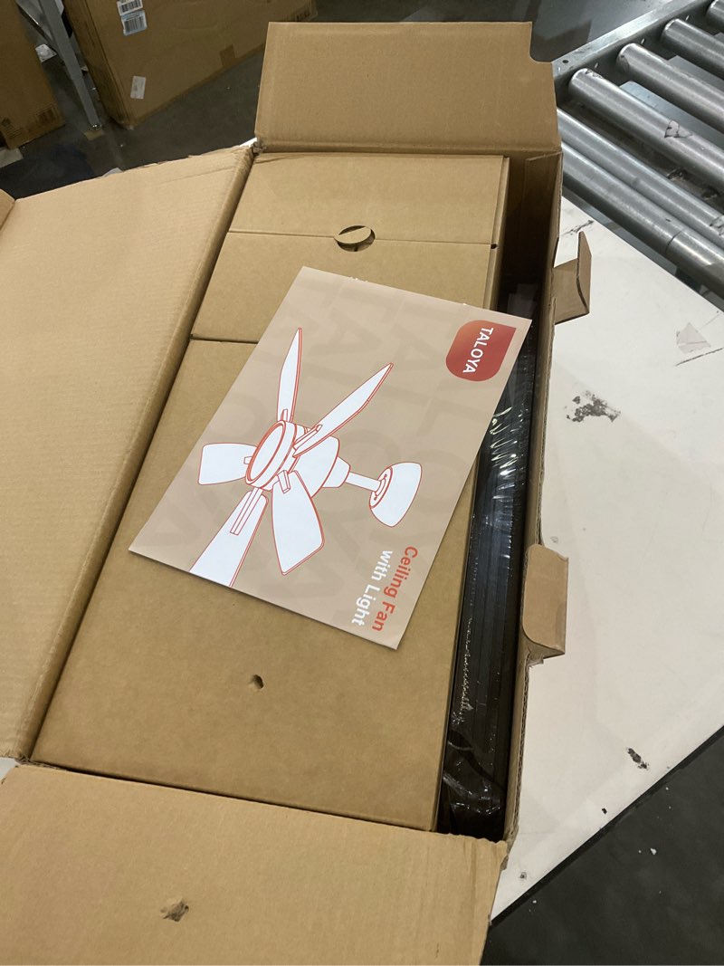 Condition photo showing New/Like New for TALOYA 42 Inch Ceiling Fans with Lights Led Remote Control Low Profile Flush Mount for Bedroom Home Outdoor Patio Living Room,3 Color Temperatures,Dimmable,DC Motor,Reversible,5 Blades,Black 42" Standard Black