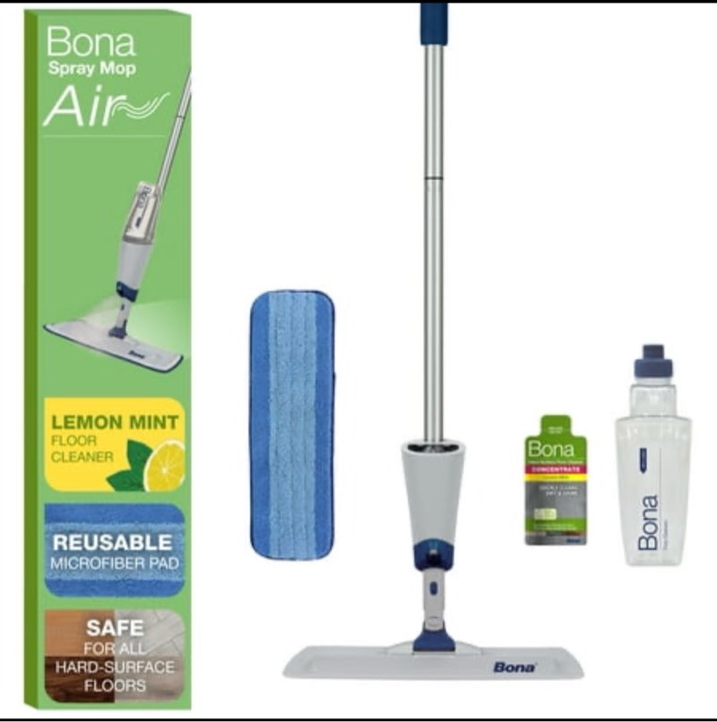 bona spray mop air for multi surface floors  lemon mint scent
