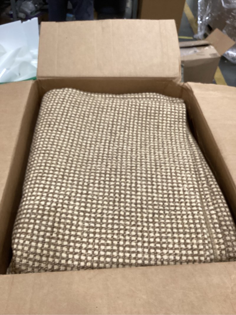 Condition photo showing Good Condition for kozyfly washable area rug 6x9 ft rubber backed non slip rugs for living room braided cotton bedroom rug woven office rugs indoor floor carpets for dining bedroom living room, tan/orange/brown 6' x 9' (rectangular) tan/orange/brown